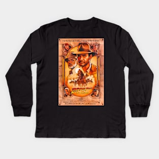 Indiana jones retro last crusade Kids Long Sleeve T-Shirt